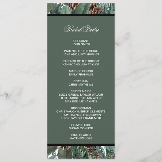 Christmas Greenery double side program card  プログラム (裏面)