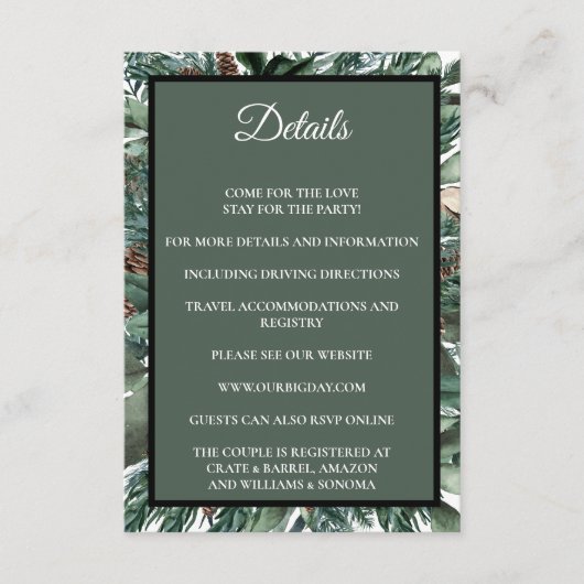 Christmas Greenery Enclosure Card Details エンクロージャーカード (正面)