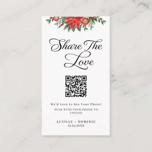 Christmas Greenery Holiday Wedding Share The Love エンクロージャーカード (正面)