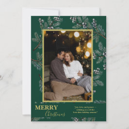 Christmas Greenery Pesonalized Photo Card シーズンカード