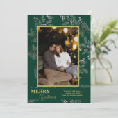 Christmas Greenery Pesonalized Photo Card シーズンカード (スタンド正面)