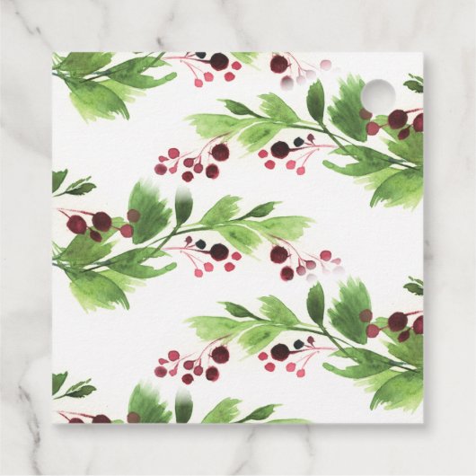 Christmas Greenery Red Berries フェイバータグ (裏面)
