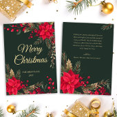 Christmas Greenery Red Green Gold Festive  シーズンカード