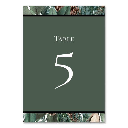 Christmas Greenery Table Number Card テーブルナンバー (正面)