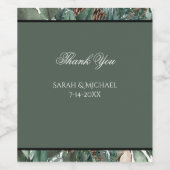 Christmas Greenery Wedding ワインラベル (シングルラベル)