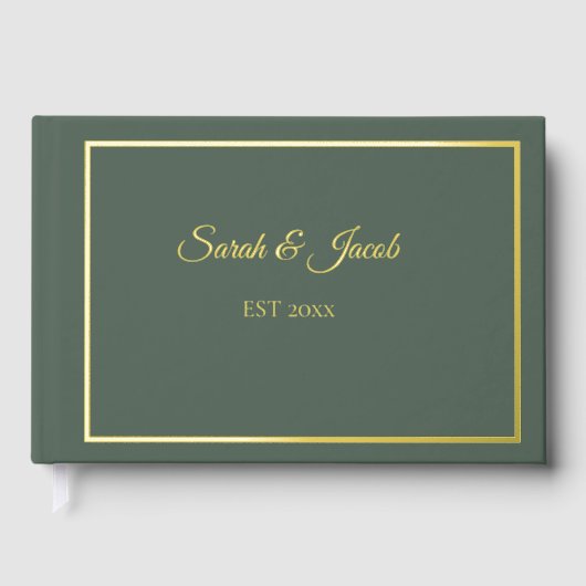 Christmas Greenery Wedding Guest Book ゲストブック (正面)