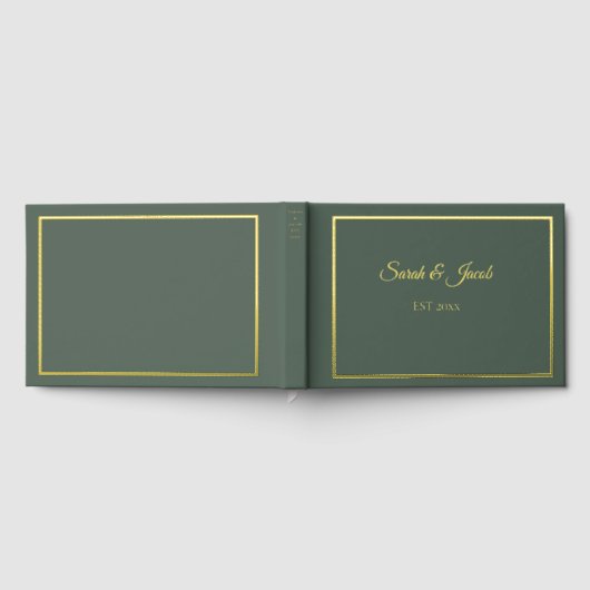 Christmas Greenery Wedding Guest Book ゲストブック (全面)