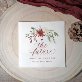 Christmas Greenery Winter Bridal Shower Wedding スタンダードカクテルナプキン