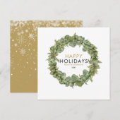 Christmas Greenery Wreath Elegant Modern Chic シーズンカード (正面/裏面)