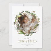 Christmas Greenery Wreath Photo card シーズンカード (正面)