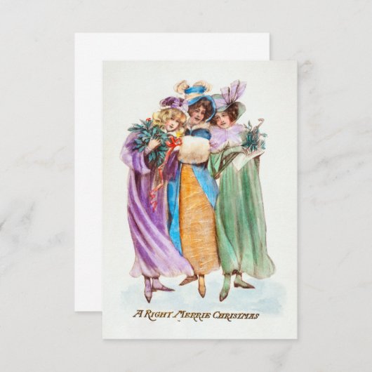 Christmas Greeting A Right Merrie Christmas 招待状 (正面/裏面)