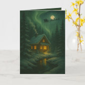 Christmas Greeting Card - Cabin in the Woods カード (黄色い花)