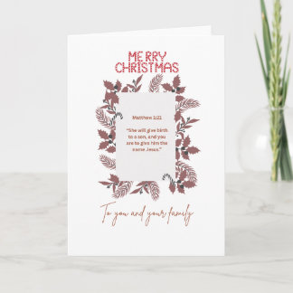 Christmas Greeting Card-matthew1:21 カード