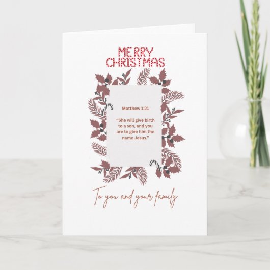 Christmas Greeting Card-matthew1:21 カード (正面)