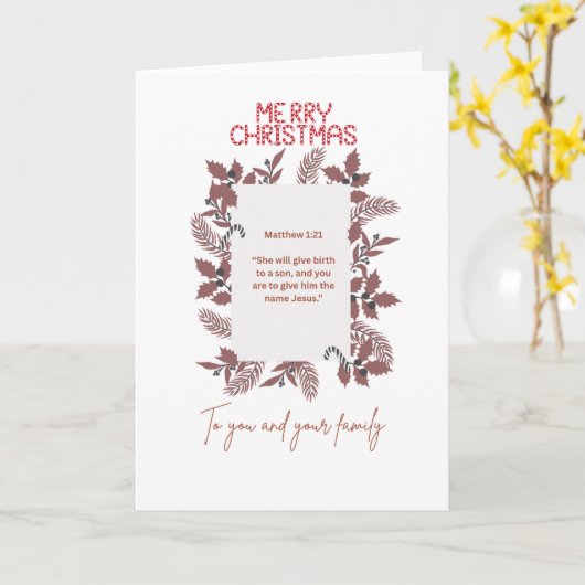 Christmas Greeting Card-matthew1:21 カード (黄色い花)