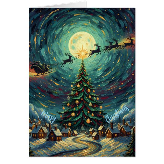 Christmas Greeting Card - Van Gogh Starry Sky (正面)