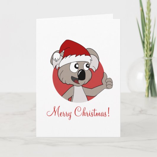 Christmas greeting card with cartoon koala シーズンカード (正面)