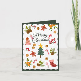 Christmas Greeting Card With Seasonal Items シーズンカード