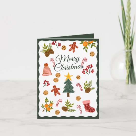 Christmas Greeting Card With Seasonal Items シーズンカード (正面)