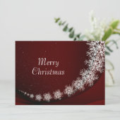 Christmas Greeting Crystal Snowflakes Red Rustic シーズンカード (スタンド正面)