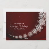 Christmas Greeting Crystal Snowflakes Red Rustic シーズンカード (裏面)