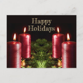 Christmas Greeting Red Candles Winter Holidays ポストカード