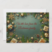 Christmas Greeting With Beautiful Baby サンキューカード (裏面)