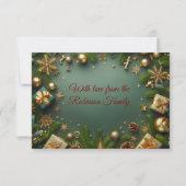 Christmas Greeting With Beautiful Baby サンキューカード (裏面)