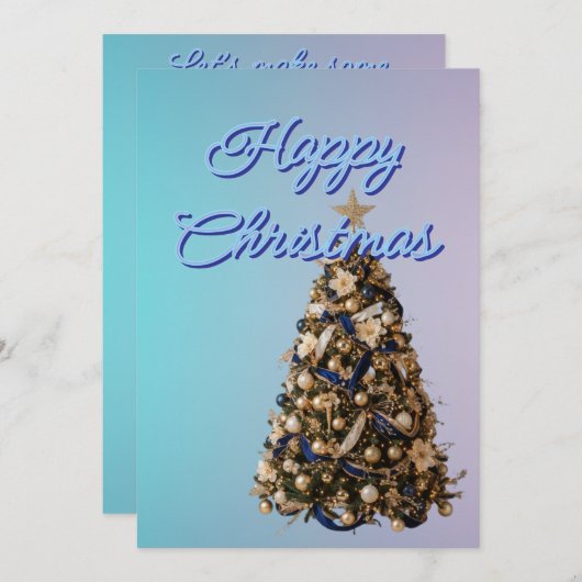 Christmas greeting with beautiful tree シーズンカード (正面/裏面)