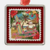 Christmas Greetings from Hawaii Holiday  メタルオーナメント (正面)