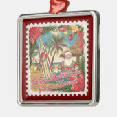 Christmas Greetings from Hawaii Holiday メタルオーナメント (左)