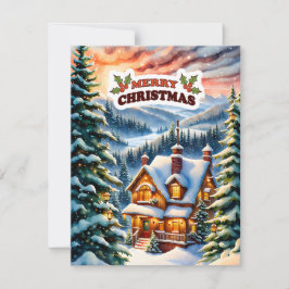 Christmas Greetings from the Snowy Mountain Cabin シーズンカード