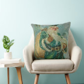 Christmas Greetings-Retro Santa Claus Postcard クッション (椅子)