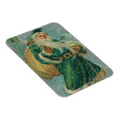 Christmas Greetings-Retro Santa Claus Postcard マグネット (右側)