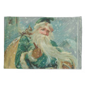 Christmas Greetings-Retro Santa Claus Postcard 枕カバー (裏面)