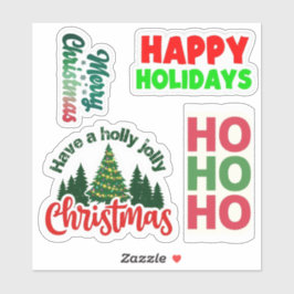 Christmas Greetings Stickers, Holiday Stickers  シール