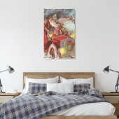 Christmas GreetingSanta in Car キャンバスプリント (インサイチュ (寝室))