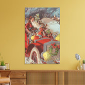 Christmas GreetingSanta in Car キャンバスプリント (インサイチュ (リビング))