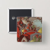 Christmas GreetingSanta in Car 缶バッジ (正面&裏面)