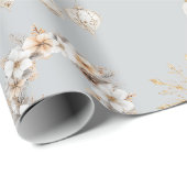 Christmas grey gold wrapping paper ラッピングペーパー (ロールコーナー)