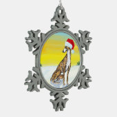 christmas greyhound スノーフレークピューターオーナメント (左)