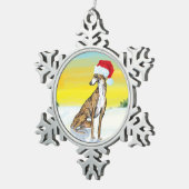 christmas greyhound スノーフレークピューターオーナメント (右)