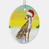 christmas greyhound セラミックオーナメント (右)
