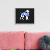 Christmas Greyhound Dog Wearing an Ugly Sweater Bl キャンバスプリント (インサイチュ (リビング))