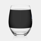 Christmas Greyhound Dog Wearing an Ugly Sweater Bl ステムなしワイングラス (右)