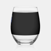 Christmas Greyhound Dog Wearing an Ugly Sweater Bl ステムなしワイングラス (左)