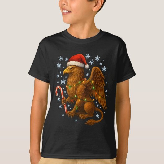 Christmas Griffin Magic Mythical Holiday Srit Long Tシャツ (正面)