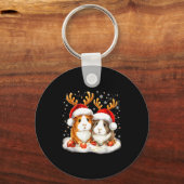 Christmas Guinea G Reindeer Xmas  キーホルダー (正面)