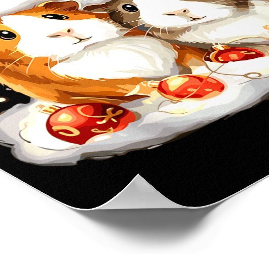 Christmas Guinea G Reindeer Xmas  ポスター (角)