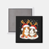 Christmas Guinea G Reindeer Xmas  マグネット (正面/裏面)